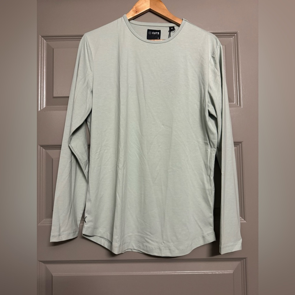 Cuts Clothing Long Sleeve Tee in Light Sage Green